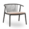 Black - Woody Lounge Polypropylene Dining Arm Chair with Upholstered Seat Pad - 16.5 lbs.