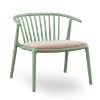 Green Grey - Woody Lounge Polypropylene Dining Arm Chair with Upholstered Seat Pad - 16.5 lbs.