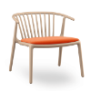 Sand_Orange - Woody Lounge Polypropylene Dining Arm Chair with Upholstered Seat Pad - 16.5 lbs.