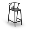 Black - Woody Medio Stackable Polypropylene Counter Chair - 13.5 lbs.