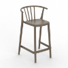 Chocolate - Woody Medio Stackable Polypropylene Counter Chair - 13.5 lbs.