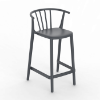 Dark Grey - Woody Medio Stackable Polypropylene Counter Chair - 13.5 lbs.