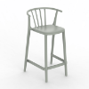 Green Grey - Woody Medio Stackable Polypropylene Counter Chair - 13.5 lbs.