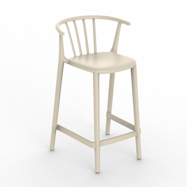 Ivory - Woody Medio Stackable Polypropylene Counter Chair - 13.5 lbs.