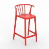 Red - Woody Medio Stackable Polypropylene Counter Chair - 13.5 lbs.