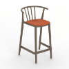 Chocolate_Orange - Woody Medio Polypropylene Counter Height Chair with Upholstered Seat Pad - 13.5 lbs.