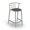 Green Grey_Black - Woody Medio Polypropylene Counter Height Chair with Upholstered Seat Pad - 13.5 lbs.