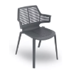 Dark Grey  - Ikona Stacking Polypropylene Dining Chair with Arms - 8.6 lbs.