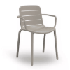 Dark Grey -  Gina Stacking Polypropylene Dining Chair with Arms - 8 lbs. 