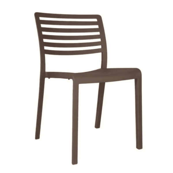Chocolate - Lama Stacking Polypropylene Dining Armless Chair - 8.8 lbs.
