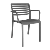 Dark Grey - Lama Polypropylene Poolside Patio Armless Dining Chair