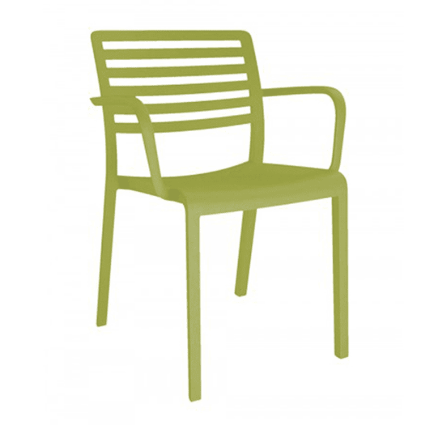 Olive Green - Lama Polypropylene Poolside Patio Armless Dining Chair