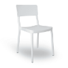 White - Lisboa Stacking Polypropylene Armless Chair - 7.4 lbs. 
