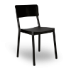 Black - Lisboa Stacking Polypropylene Armless Chair - 7.4 lbs. 
