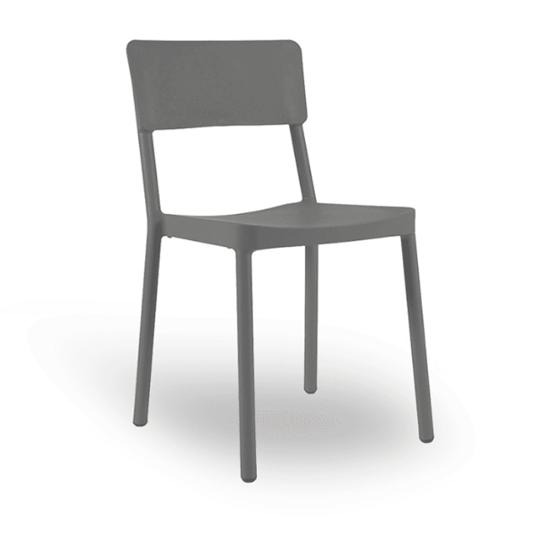 Dark Grey - Lisboa Stacking Polypropylene Armless Chair - 7.4 lbs. 
