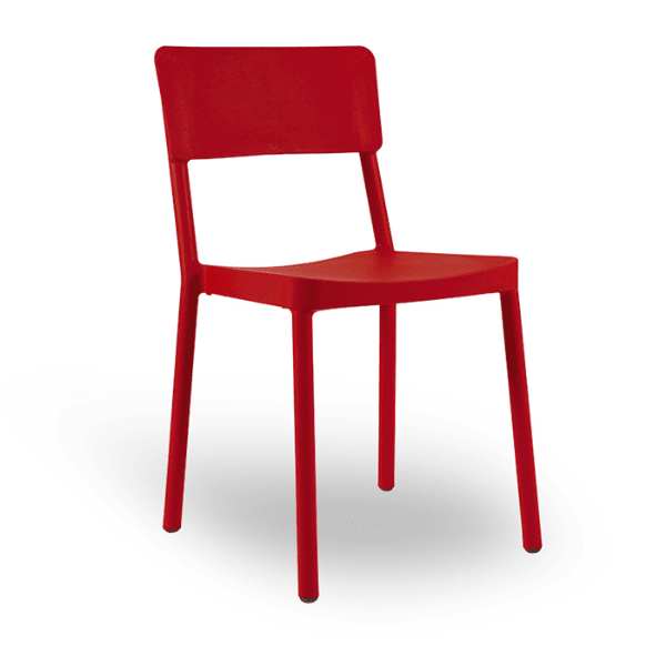 Red - Lisboa Stacking Polypropylene Armless Chair - 7.4 lbs. 