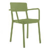 Olive Green - Lisboa Stacking Polypropylene Patio Dining Arm Chair - 9 lbs.