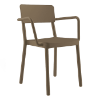 Chocolate - Lisboa Stacking Polypropylene Patio Dining Arm Chair - 9 lbs.