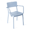 Retro Blue - Lisboa Stacking Polypropylene Patio Dining Arm Chair - 9 lbs.