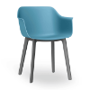 Retro Blue_Dark Grey - Shape Click Polypropylene Outdoor Dining Chair - 13.6 lbs. 