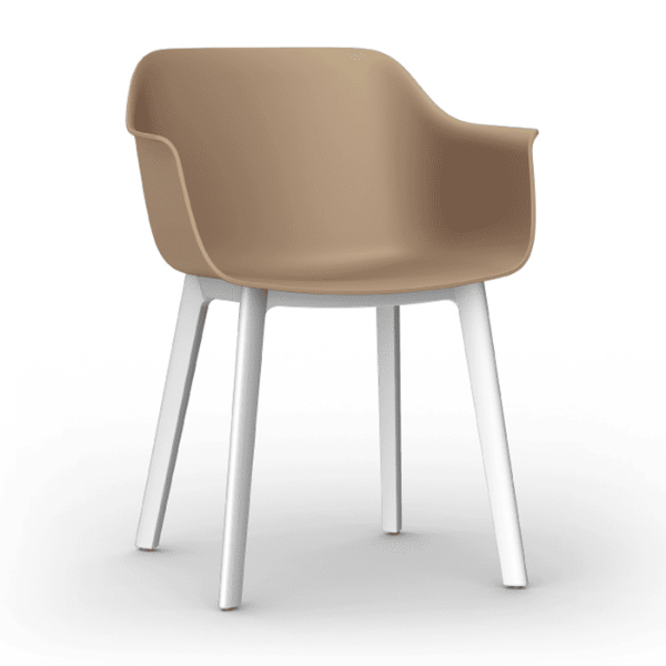 Sand_White - Shape Click Polypropylene Outdoor Dining Chair - 13.6 lbs. 
