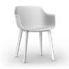 White_White - Shape Click Polypropylene Outdoor Dining Chair - 13.6 lbs. 