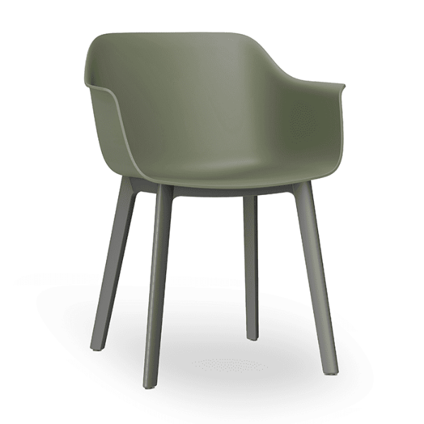 Green Grey_Dark Grey - Shape Click Polypropylene Outdoor Dining Chair - 13.6 lbs. 