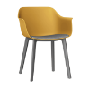 Tuscan_Dark Grey_Coal - Shape Click Polypropylene Outside Dining Chair with Upholstered Seat Pad - 15.2 lbs.