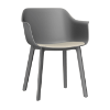 Dark Grey_Dark Grey_Linen - Shape Click Polypropylene Outside Dining Chair with Upholstered Seat Pad - 15.2 lbs.
