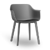 Dark Grey_Dark Grey_Taupe - Shape Click Polypropylene Outside Dining Chair with Upholstered Seat Pad - 15.2 lbs.