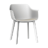 White_White_Linen - Shape Click Polypropylene Outside Dining Chair with Upholstered Seat Pad - 15.2 lbs.