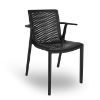 Black - Netkat Stacking Polypropylene Dining Arm Chair - 9 lbs.