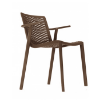 Chocolate - Netkat Stacking Polypropylene Dining Arm Chair - 9 lbs.