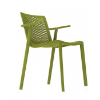 Olive Green - Netkat Stacking Polypropylene Dining Arm Chair - 9 lbs.