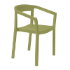 Olive Green - Peach Stacking Polypropylene Dining Chair - 9.3 lbs. 