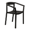 Black - Peach Stacking Polypropylene Dining Chair - 9.3 lbs. 