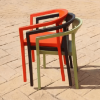 Peach Stacking Polypropylene Dining Chair - 9.3 lbs. 