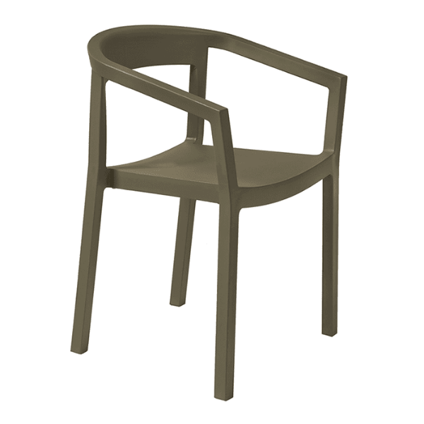 Chocolate - Peach Stacking Polypropylene Dining Chair - 9.3 lbs. 