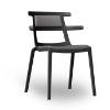 Black_Coal - Tokyo Polypropylene Outdoor Dining Chair with Upholstered Seat Pad and Backrest - 10.1 lbs.