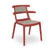 Red_Coal - Tokyo Polypropylene Outdoor Dining Chair with Upholstered Seat Pad and Backrest - 10.1 lbs.