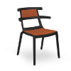 Black_Pumpkin - Tokyo Polypropylene Outdoor Dining Chair with Upholstered Seat Pad and Backrest - 10.1 lbs.