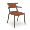 Chocolate_Pumpkin - Tokyo Polypropylene Outdoor Dining Chair with Upholstered Seat Pad and Backrest - 10.1 lbs.