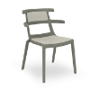 Green Grey_Coal - Tokyo Polypropylene Outdoor Dining Chair with Upholstered Seat Pad and Backrest - 10.1 lbs.