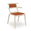 Ivory_Pumpkin - Tokyo Polypropylene Outdoor Dining Chair with Upholstered Seat Pad and Backrest - 10.1 lbs.