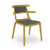 Tuscan_Coal - Tokyo Polypropylene Outdoor Dining Chair with Upholstered Seat Pad and Backrest - 10.1 lbs.