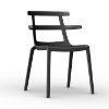 Black - Tokyo Stacking Polypropylene Outdoor Dining Chair - 7.9 lbs.