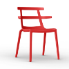 Red - Tokyo Stacking Polypropylene Outdoor Dining Chair - 7.9 lbs.