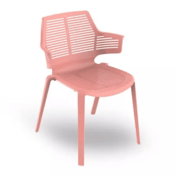 Terracotta - Ikona Stacking Polypropylene Dining Chair with Arms - 8.6 lbs.