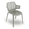 Green Grey - Ikona Stacking Polypropylene Dining Chair with Arms - 8.6 lbs.