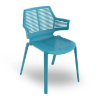 Retro Blue - Ikona Stacking Polypropylene Dining Chair with Arms - 8.6 lbs.